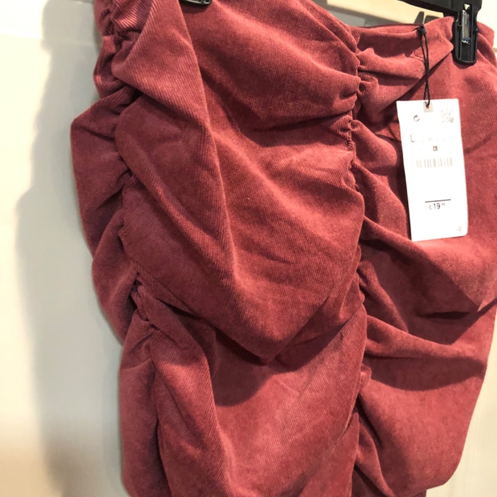 NWT ZARA RUCHED SKIRT SZ L - Picture 4 of 8